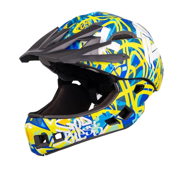 W-TEC Delgada Kinder-Downhill-Helm - Golden Stars