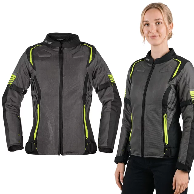W-TEC Jelsa Damen Sommer-Motorradjacke - šedá-fluo