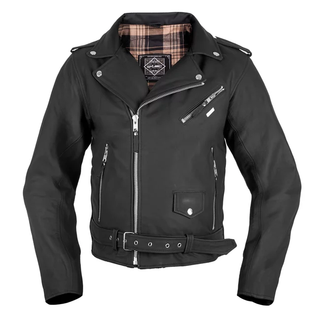 W-TEC Brineo Herren Lederjacke - mattschwarz