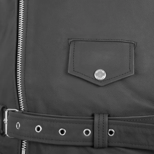 W-TEC Brineo Herren Lederjacke - mattschwarz