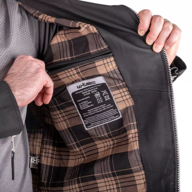 W-TEC Brineo Herren Lederjacke - mattschwarz