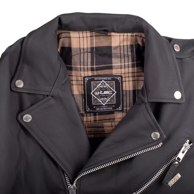 W-TEC Brineo Herren Lederjacke - mattschwarz