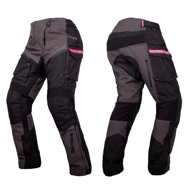 W-TEC Barbata Damen-Motorradhose - Schwarz-Grau-Rosa - Schwarz-Grau-Rosa