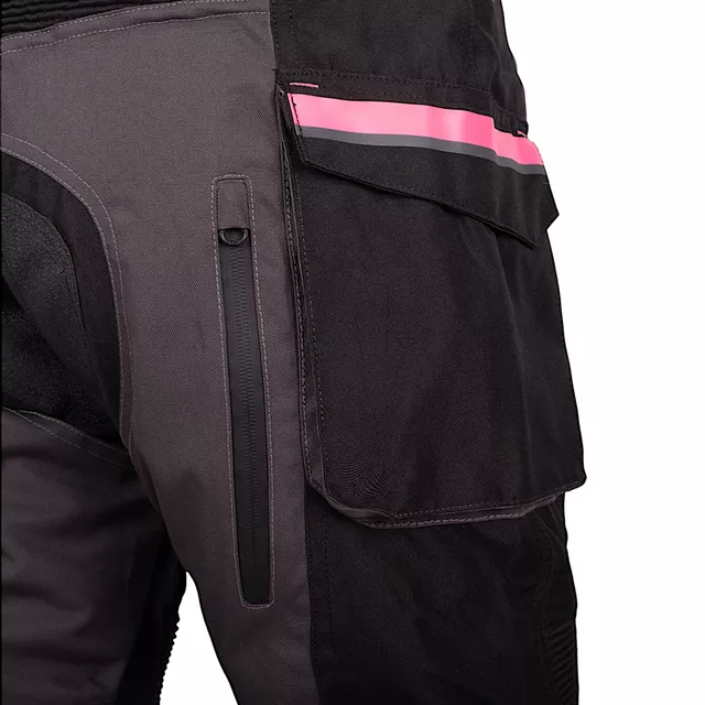 W-TEC Barbata Damen-Motorradhose - Schwarz-Grau-Rosa
