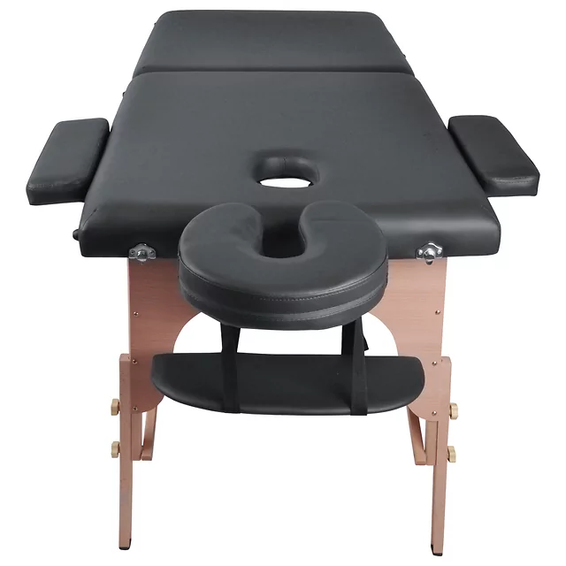 Massageliege inSPORTline Orashi 186x60x62,5-85,5 cm 2-teilig aus Holz - schwarz