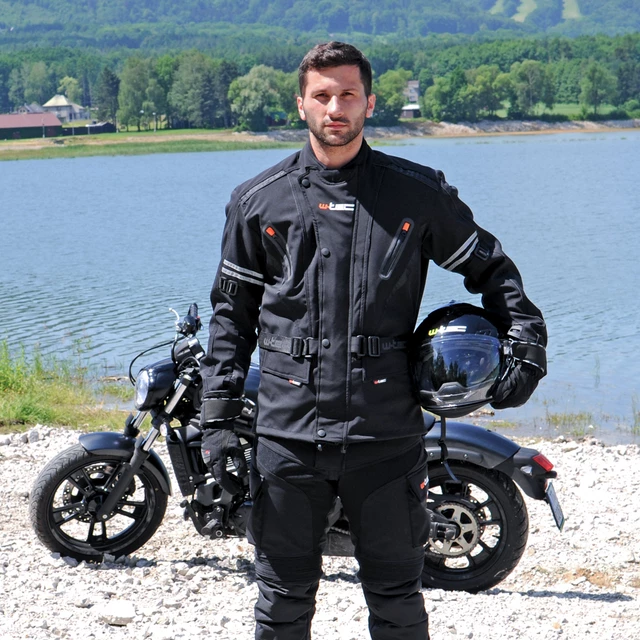 W-TEC Rokosh GS-1758 Herren Softshell Motorradjacke - schwarz