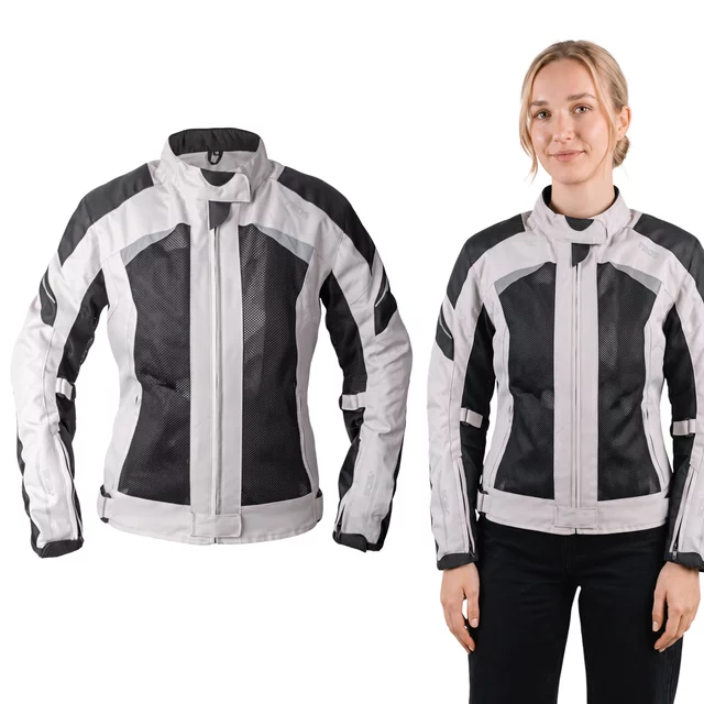 Damen Sommer Textil-Motojacke BOS Aylin - neon - silber-grau