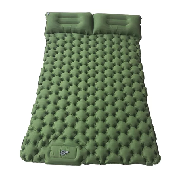 Doppel-Luftmatratze mit integrierter Pumpe inSPORTline Faustea 192x125x8 cm - blau - grün