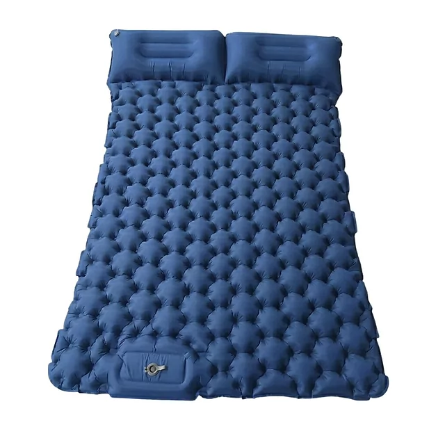 Doppel-Luftmatratze mit integrierter Pumpe inSPORTline Faustea 192x125x8 cm - blau - blau