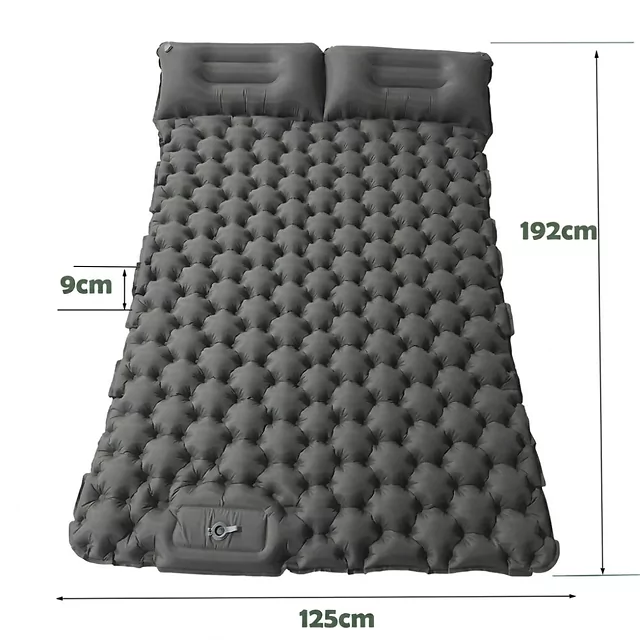Doppel-Luftmatratze mit integrierter Pumpe inSPORTline Faustea 192x125x8 cm - blau