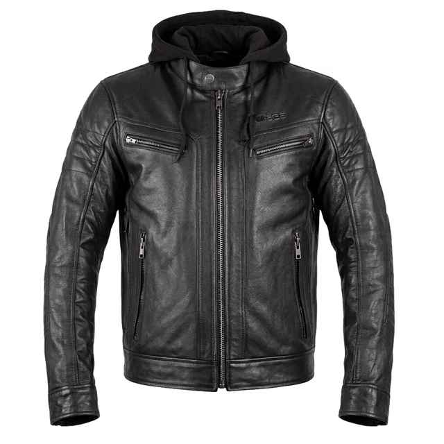 W-TEC Murayo II Leder-Motorradjacke - schwarz