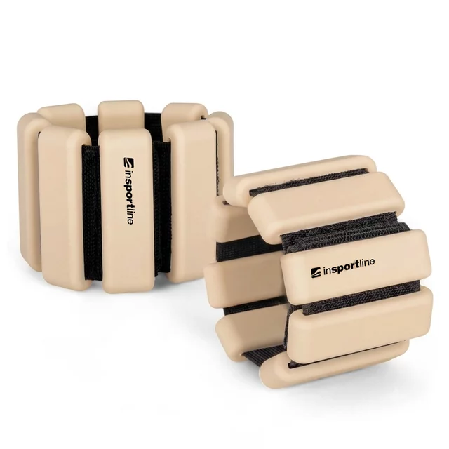 Fitnessgewichte für Knöchel und Handgelenk inSPORTline Brace 2x1 kg - schwarz - beige