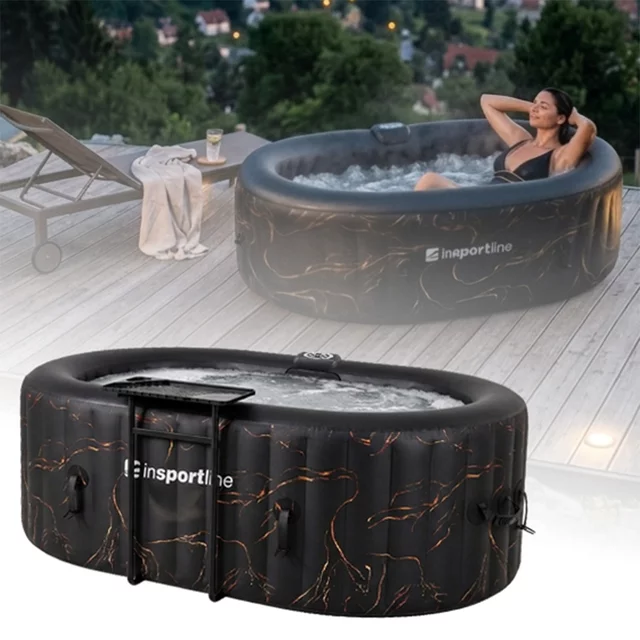 Whirlpool inSPORTline Voytano 150x80x65 cm - blau - Schwarz - Gold
