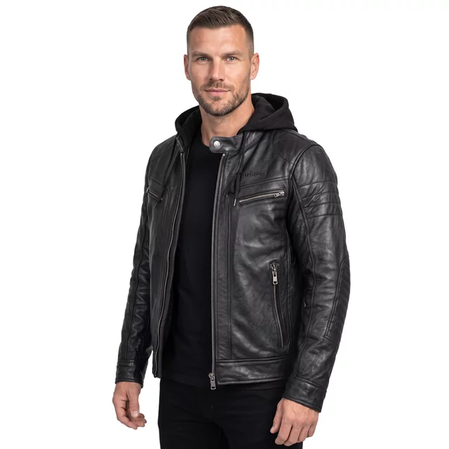 W-TEC Murayo II Leder-Motorradjacke - schwarz