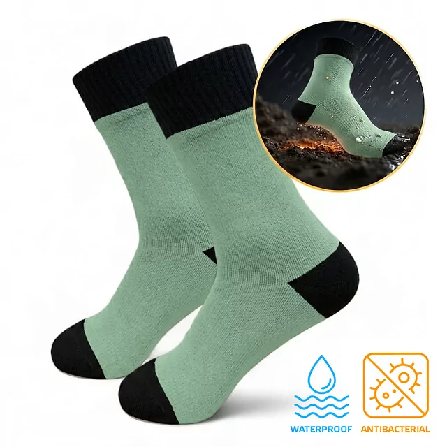Wasserdichte Socken aus Bambus inSPORTline Pantana AG+ antibakteriell - grün - grün