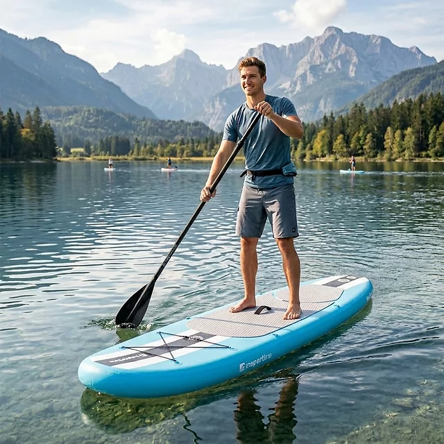 Paddleboard mit Zubehör inSPORTline WaveTrip 10'6" G3 - gelb