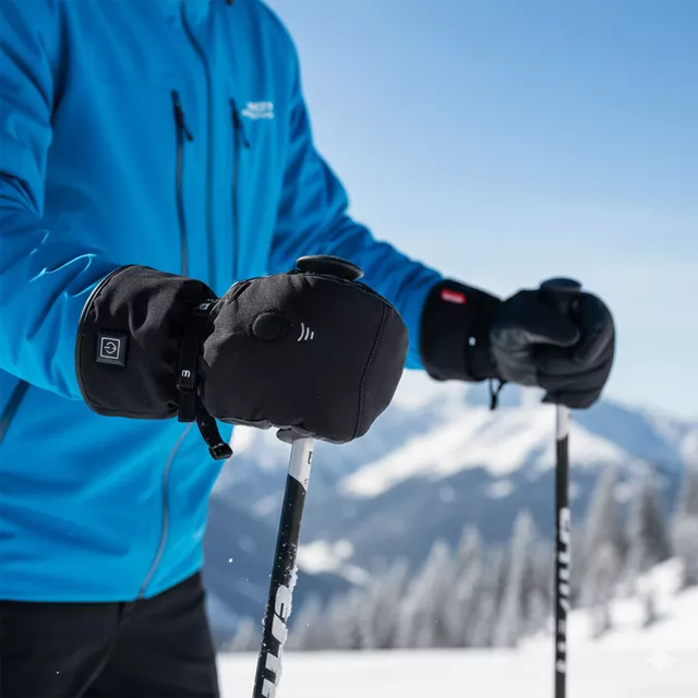 W-TEC HEATflip 2in1 2x2000 mAh beheizte Handschuhe - schwarz