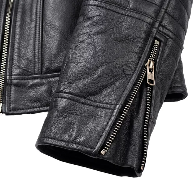 W-TEC Murayo II Leder-Motorradjacke - schwarz
