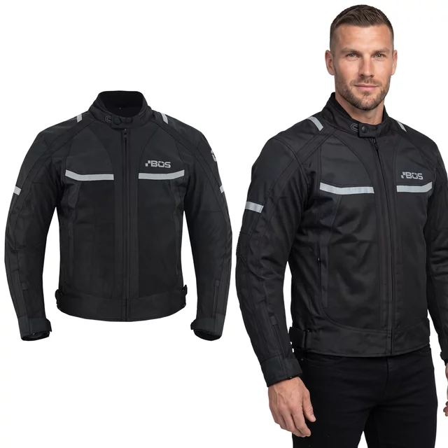 Herren-Sommer-Motojacke BOS Libera - schwarz - schwarz