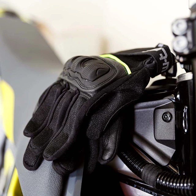 Motoradhandschuhe W-TEC Airomax - Schwarz-Fluo-mit- Linie