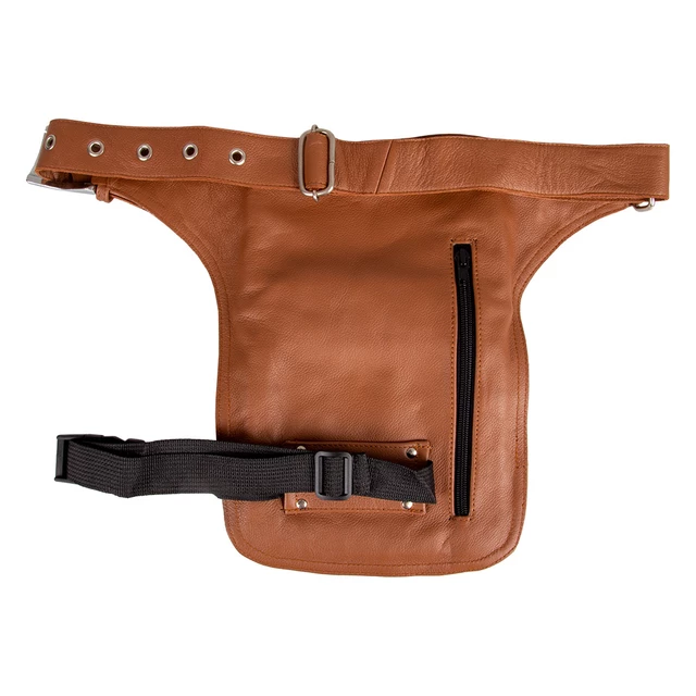 W-TEC Black Heart Devil Skull Brown Leather Oberschenkeltasche