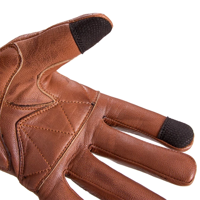 W-TEC Dahmer Leder Motorradhandschuhe - hellbraun