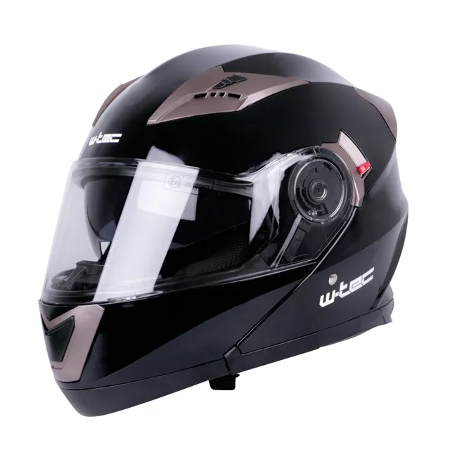 W-TEC Pezzon aufklappbarer Motorradhelm - bílo-bronzová