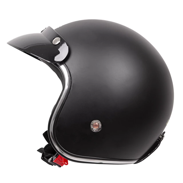 W-TEC YM-629 Motorradhelm mit Ageless Brille - schwarz glänzend