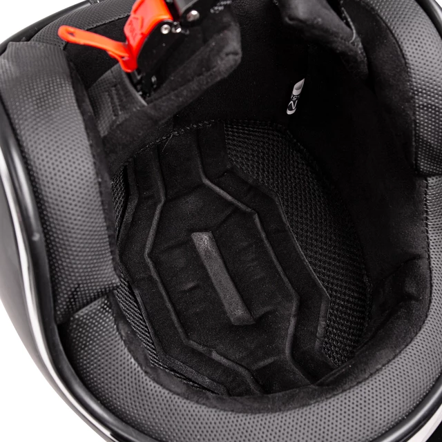 W-TEC YM-629 Motorradhelm mit Ageless Brille - schwarz glänzend