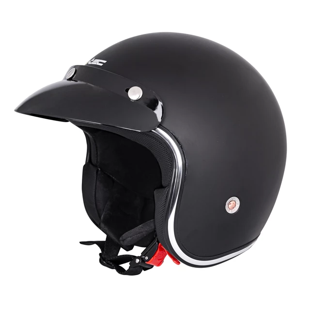 W-TEC YM-629 Motorradhelm mit Ageless Brille - schwarz glänzend