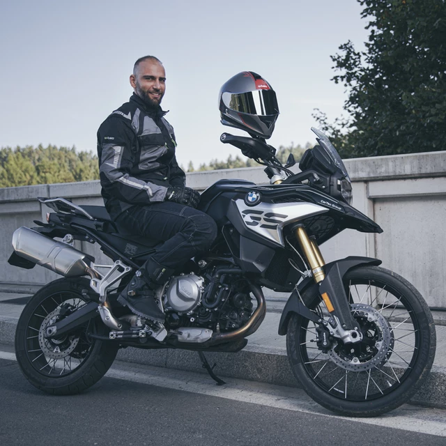 W-TEC Burdys Evo Herren-Motorradjacke - schwarz-grau-grün
