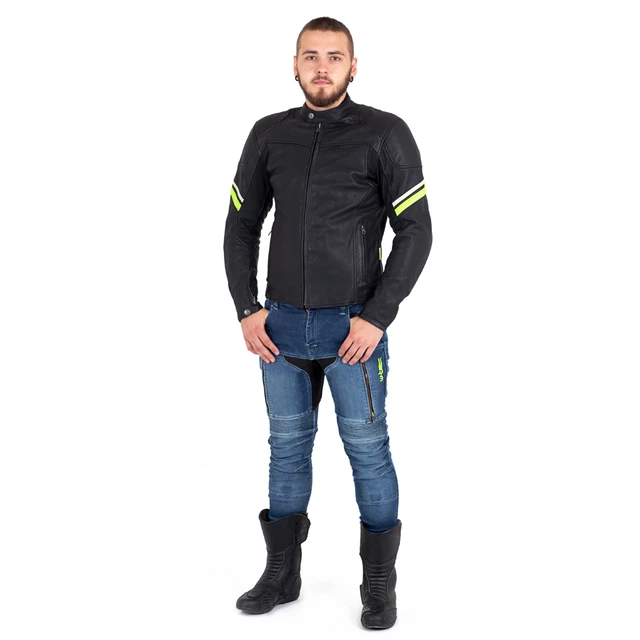 W-TEC Montegi Leder Motorradjacke - mattschwarz