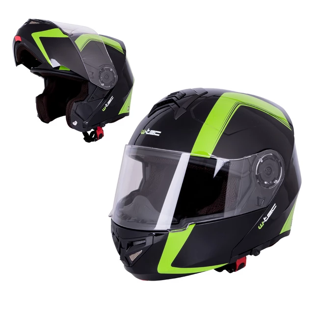 Klappbarer Motorradhelm W-TEC V270 - schwarz - schwarz-grün