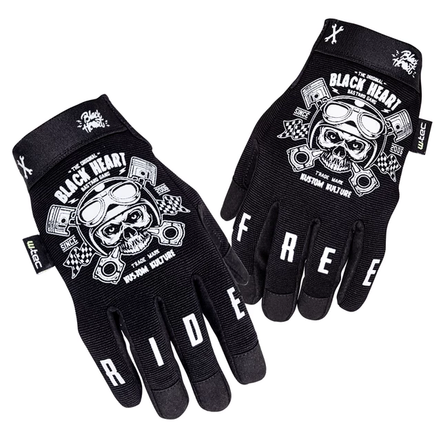 W-TEC Piston Skull Motorradhandschuhe - schwarz