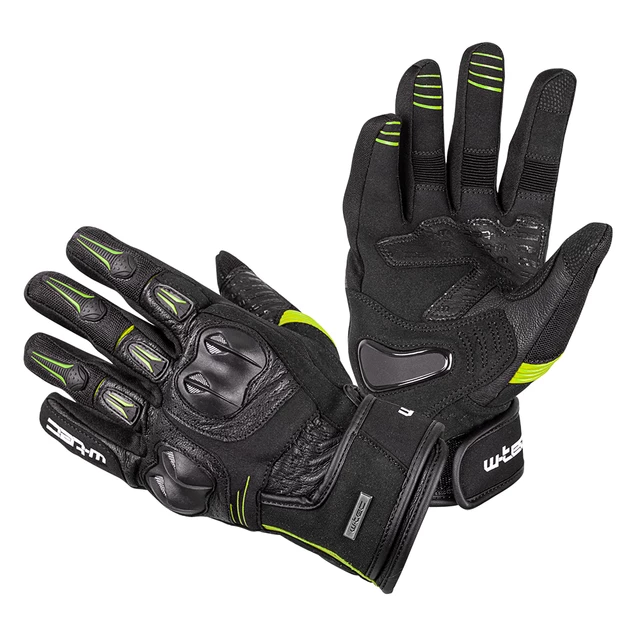 W-TEC Legend Leder-Motorradhandschuhe - schwarz-fluo