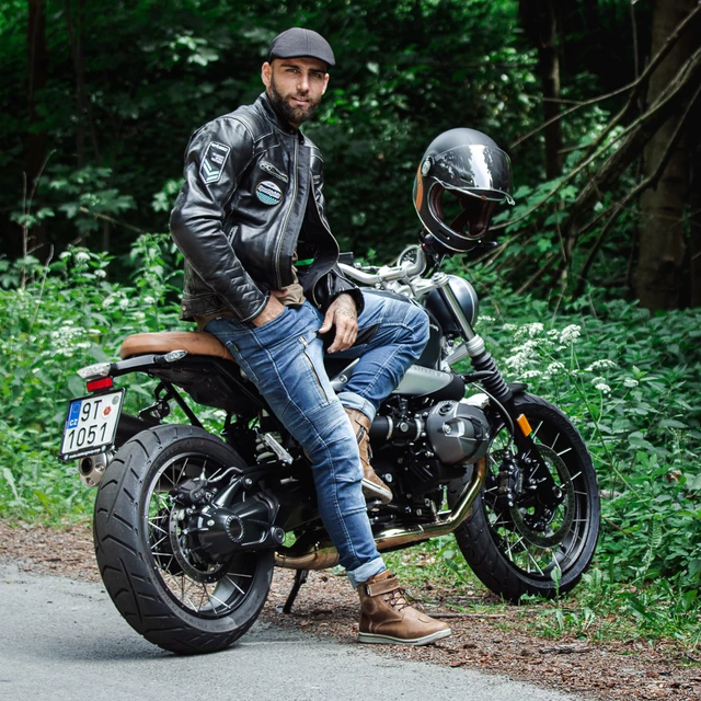 W-TEC Grandus Herren Motorradjeans - blau