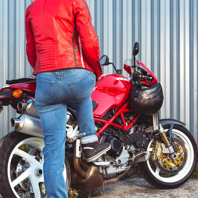 W-TEC Lustipa Damen Motorradjeans - blau