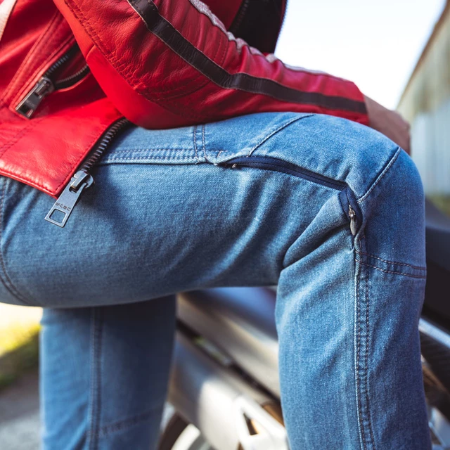 W-TEC Lustipa Damen Motorradjeans - blau