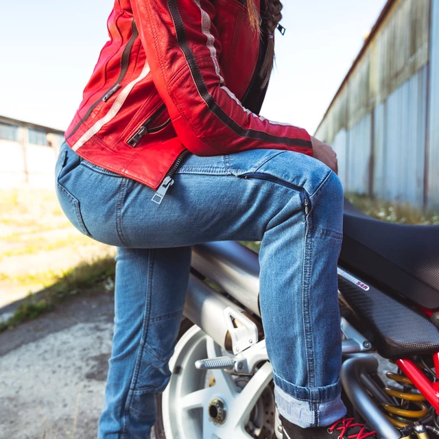 W-TEC Lustipa Damen Motorradjeans - blau