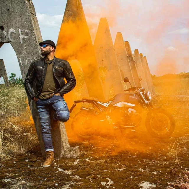 W-TEC Grandus Herren Motorradjeans - blau