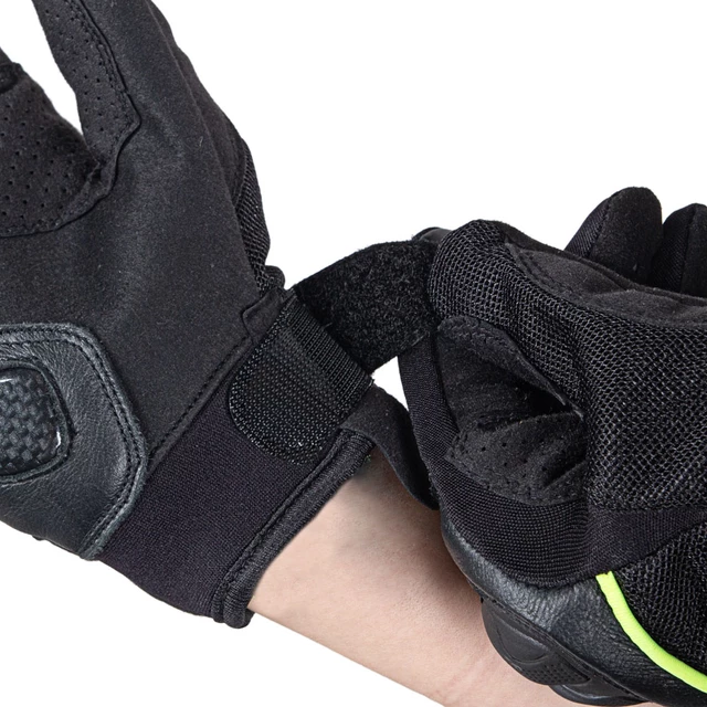 Motoradhandschuhe W-TEC Airomax - Schwarz-Fluo-mit- Linie