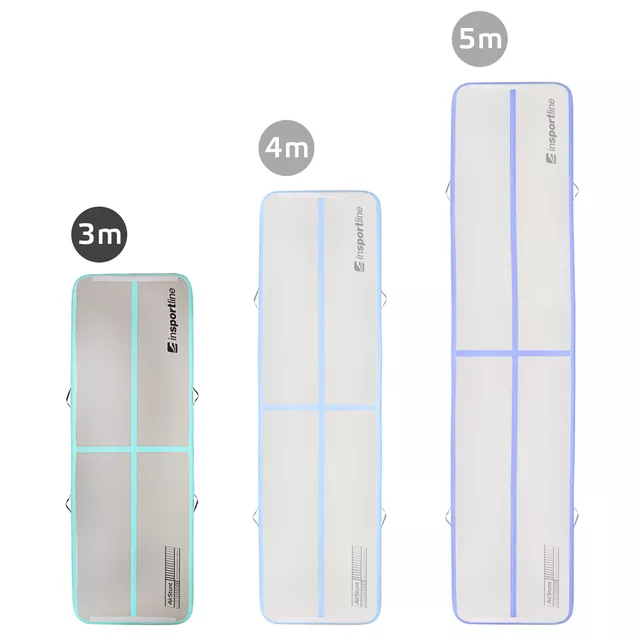 Airtrack inSPORTline Airstunt 300x100x10 cm weiß mit elektrischer Pumpe