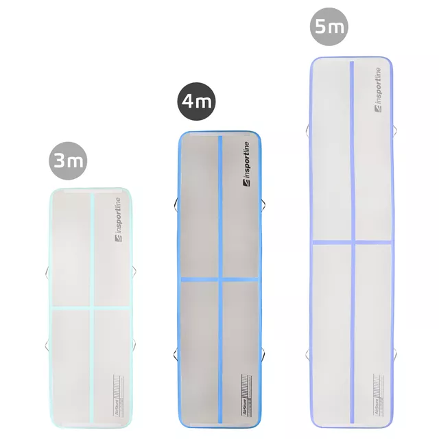 Airtrack inSPORTline Airstunt 400x100x10 cm weiß mit elektrischer Pumpe