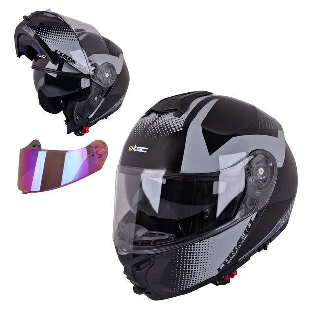 W-TEC FS-907 Klapphelm - Black Matt - Gunmetal Antracite