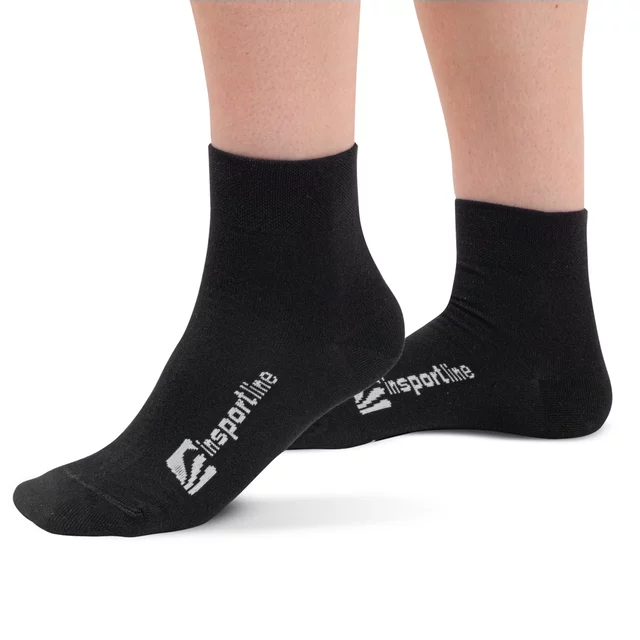 Bambus Zwischensocken inSPORTline Silvatic Mid AG+ antibakteriell - 3 Paar - schwarz