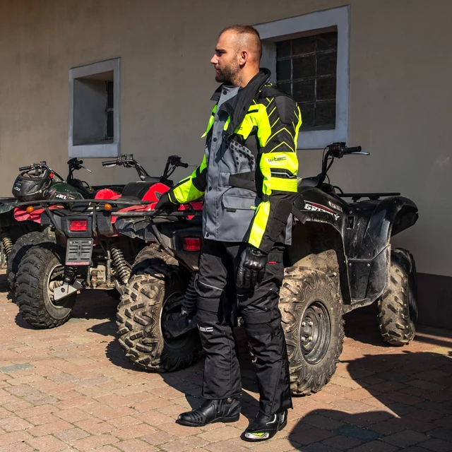 W-TEC Astair Motorradjacke - schwarz-grau-grün