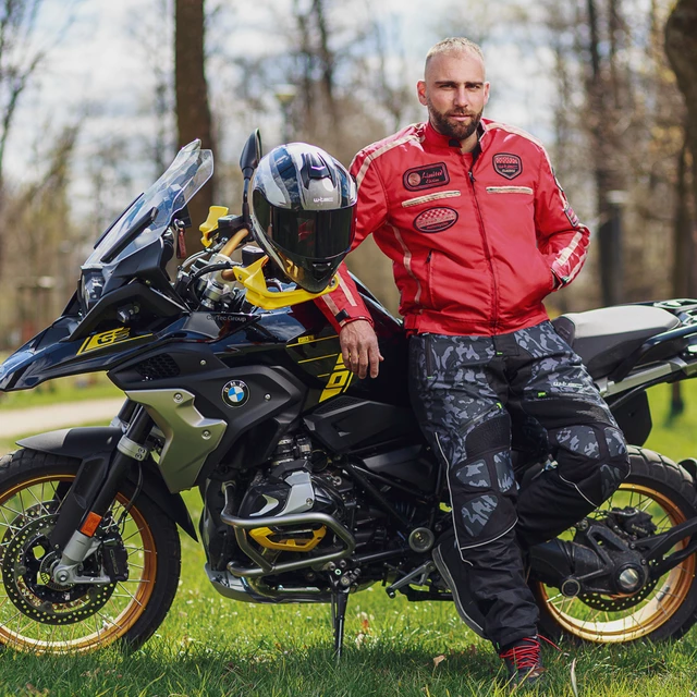 W-TEC Toregate Herren Motorradhose - Black-Grey Digi-Camo