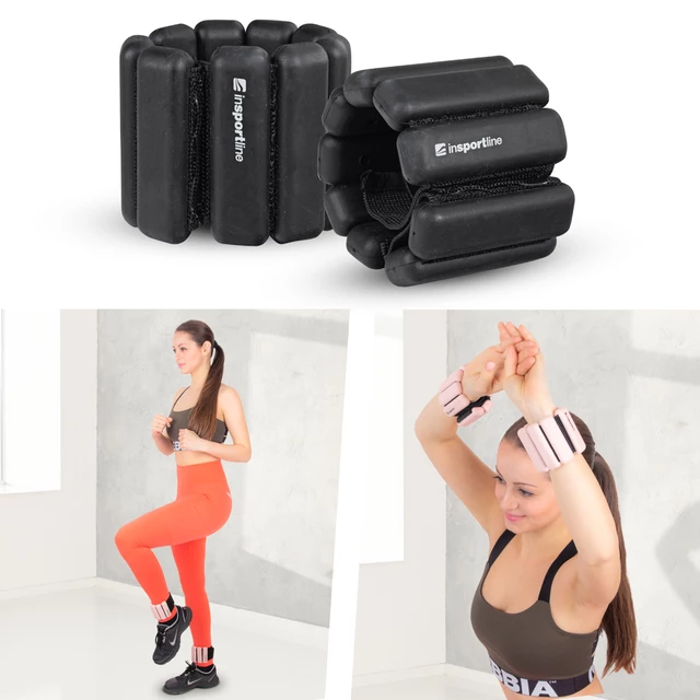Fitnessgewichte für Knöchel und Handgelenk inSPORTline Brace 2x0,5 kg - schwarz