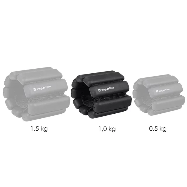 Fitnessgewichte für Knöchel und Handgelenk inSPORTline Brace 2x1 kg - schwarz