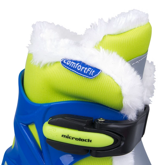 WORKER Kelly Pro Boy - Jungen-Winter-Schlittschuhe mit Pelz - blau-grün